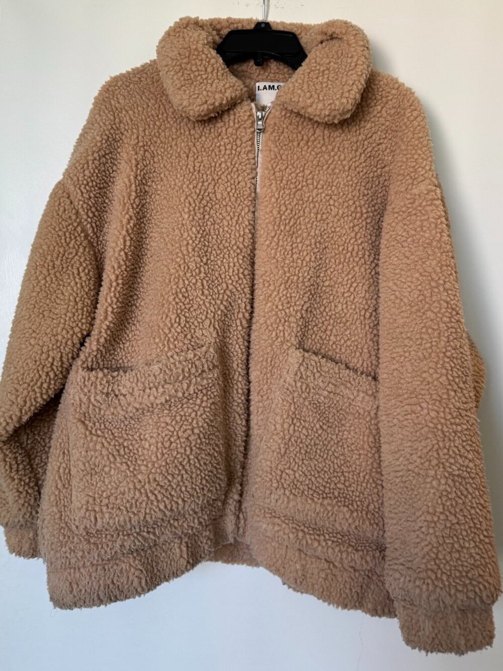 I.AM.GIA Tan Sherpa Zip Jacket, Size Small